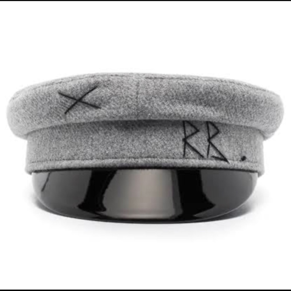 Ruslan Baginskiy Embroidered Baker Boy Hat Grey, made in Ukraine